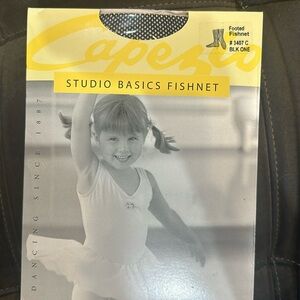 Girls Capezio Classic Black Fishnet Seamless Tight